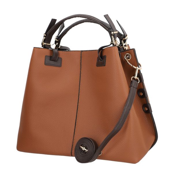 Set geanta dama cu portofel casual maro din piele ecologica cu doua compartimente BS22SET2302320 7