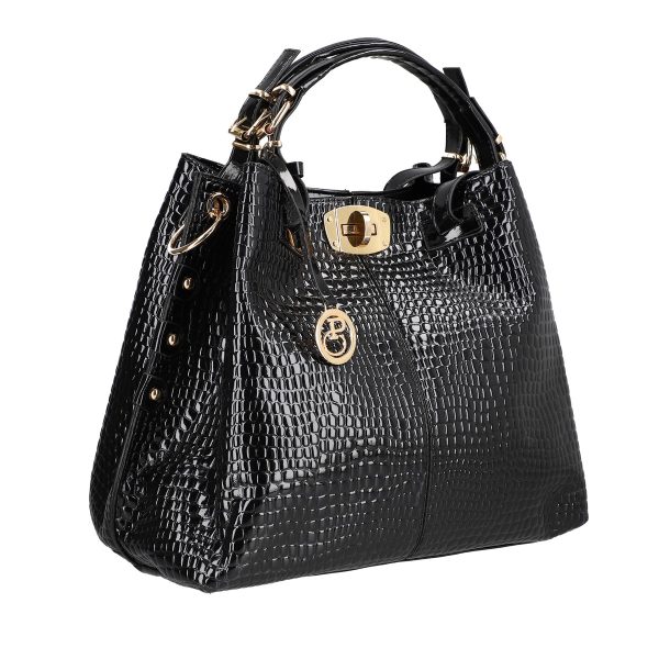 Set geanta dama cu portofel casual negru din piele ecologica cu doua compartimente BS22SET2302318 5