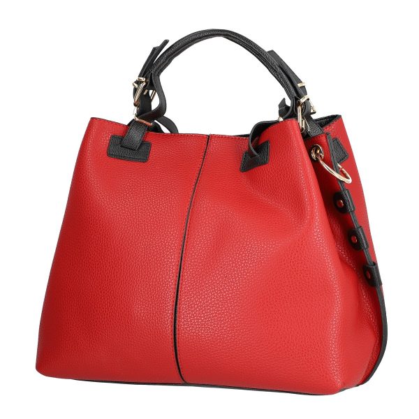 Set geanta dama cu portofel casual rosu din piele ecologica cu doua compartimente BS22SET2302313 4