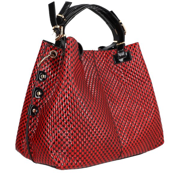 Set geanta dama cu portofel casual rosu din piele ecologica cu doua compartimente BS22SET2302325 4
