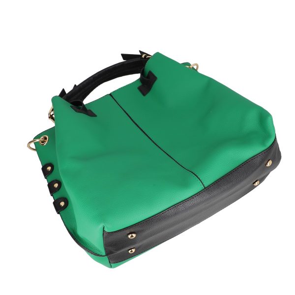 Set geanta dama cu portofel casual verde din piele ecologica cu doua compartimente BS22SET2302328 6