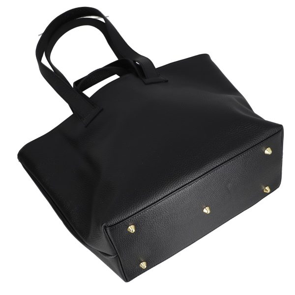Geanta dama Shopper din piele naturala texturata negru de umar Laura Biaggi BS54124SH2303060 5