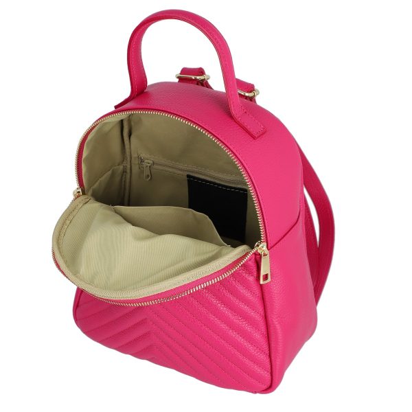 Rucsac dama din piele naturala roz cu un compartiment Laura Biaggi BS98129RU2303009 3