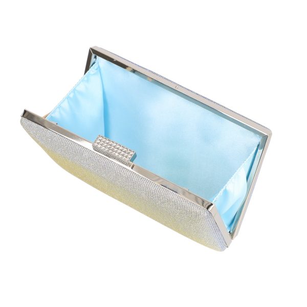 Geanta clutch cu lant albastru deschis accesorii cristale BS5831LK2305237 5