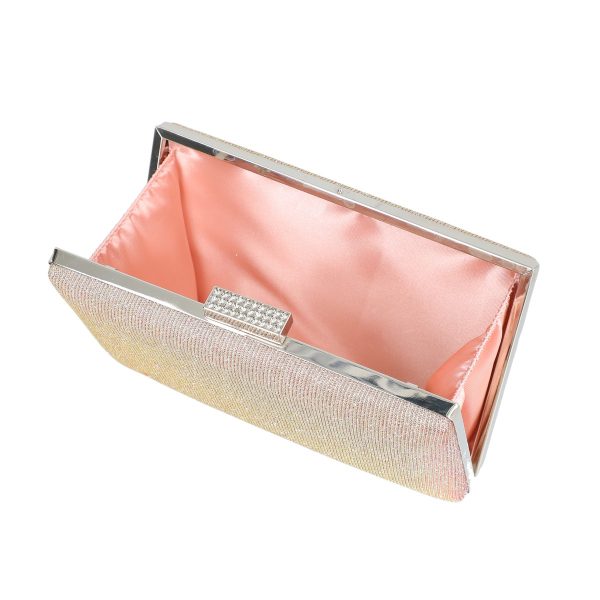 Geanta clutch cu lant roz accesorii cristale BS5831LK2305239 5