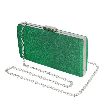 Clutch-uri de Seara - Geanta de evenimente femei din material sintetic verde cu bretea lantisor BS5832LK2305223