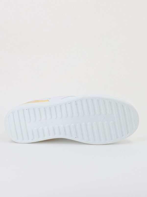 Pantof sport de dama piele eco Alb cu Auriu BS215EV2305320 7
