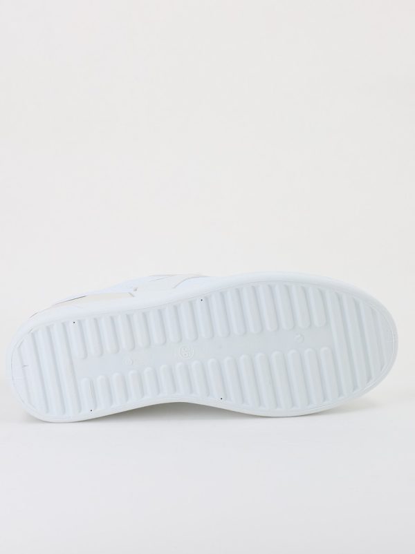 Pantof sport de dama piele eco Alb cu Argintiu BS215EV2305321 176