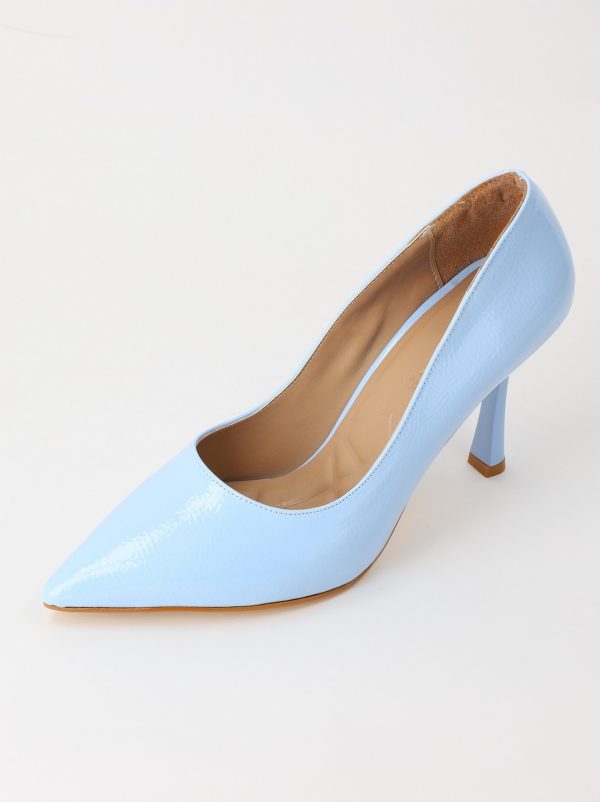 Pantofi Dama cu Toc varf ascutit Piele Eco albastru deschis (BS8901AY2305439) 7