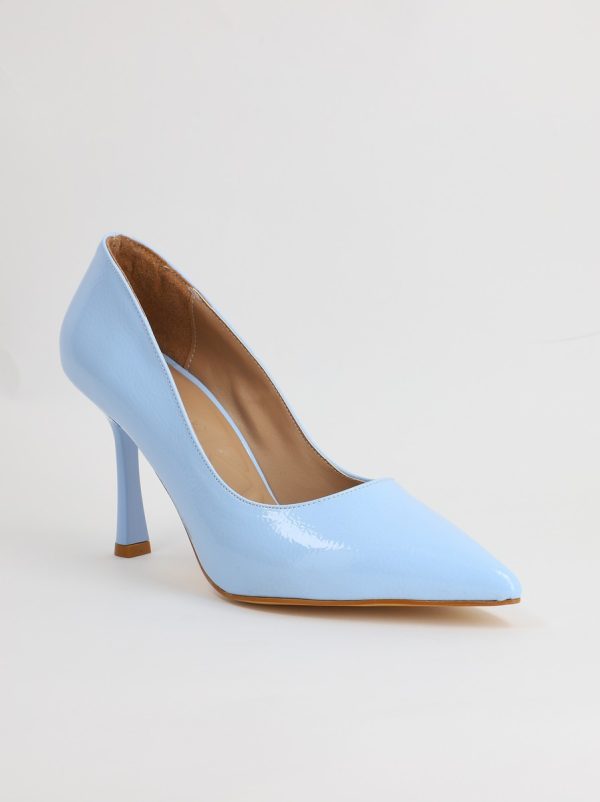 Pantofi Dama cu Toc varf ascutit Piele Eco albastru deschis (BS8901AY2305439) 8