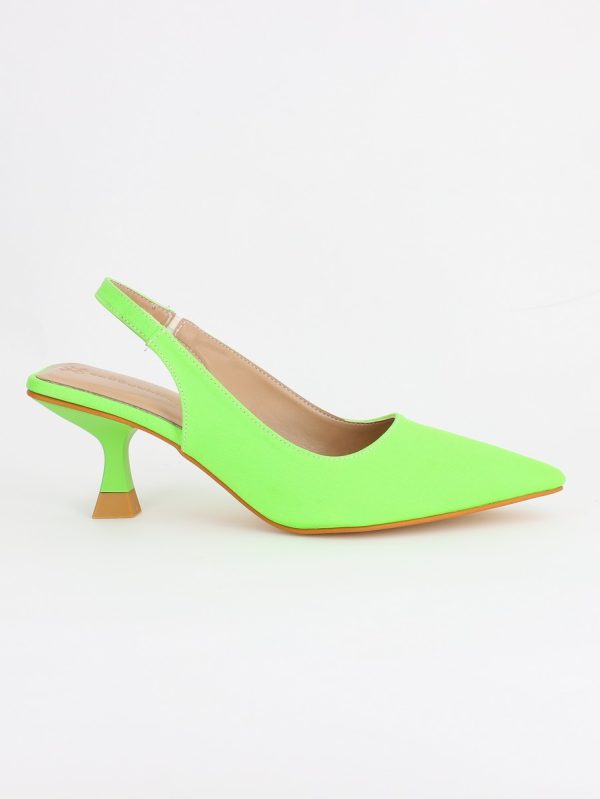 Pantofi Dama cu Toc varf ascutit Piele Eco verde lemon (BS8918AY2305446) 6