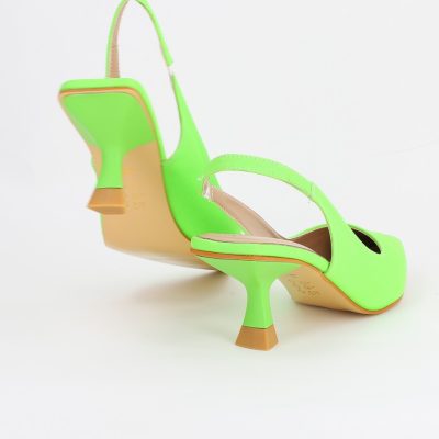 Pantofi Dama cu Toc varf ascutit Piele Eco verde lemon (BS8918AY2305446)