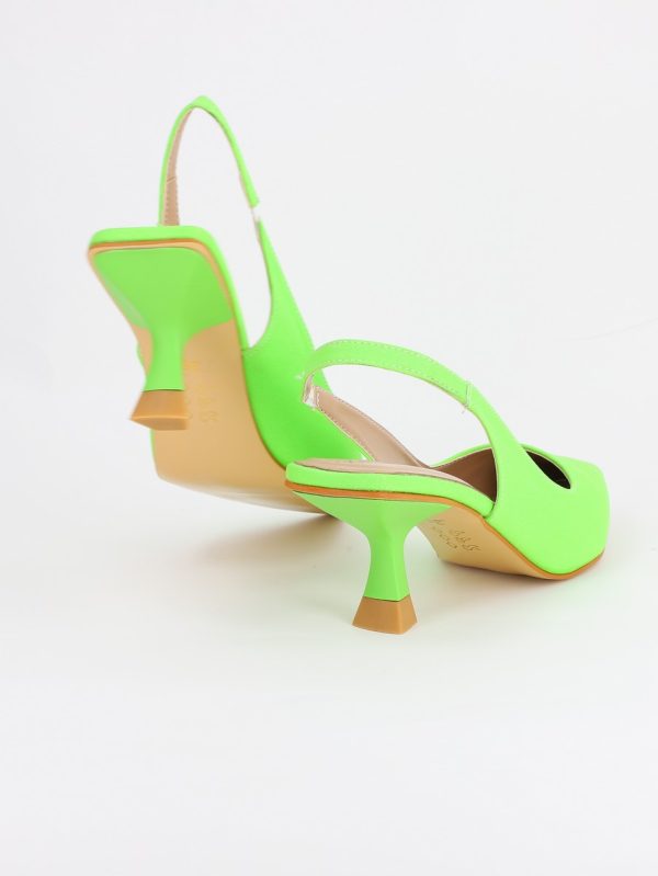 Pantofi Dama cu Toc varf ascutit Piele Eco verde lemon (BS8918AY2305446) 5