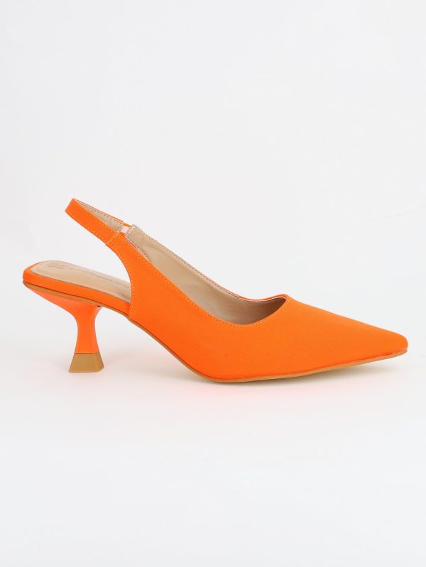 Pantofi Dama cu Toc varf ascutit Piele Eco portocaliu (BS8918AY2305448) 6