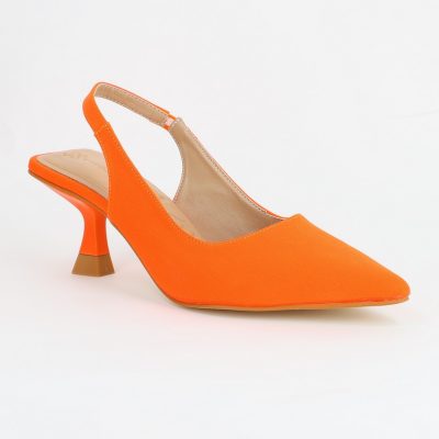 Incaltaminte Dama - Pantofi Dama cu Toc varf ascutit Piele Eco portocaliu (BS8918AY2305448)