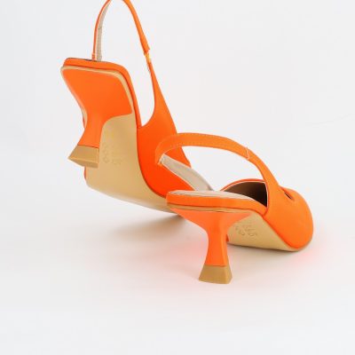 Pantofi Dama cu Toc varf ascutit Piele Eco portocaliu (BS8918AY2305448)
