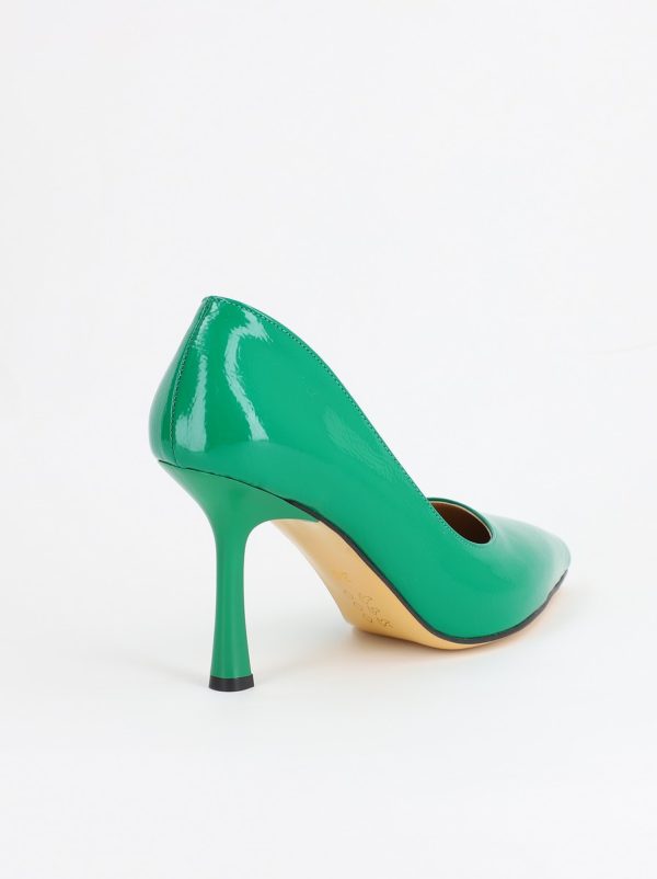 Pantofi Dama cu Toc varf ascutit Piele Eco Verde (BS8901AY2305431) 6