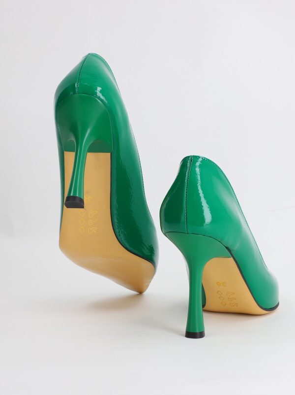 Pantofi Dama cu Toc varf ascutit Piele Eco Verde (BS8901AY2305431) 10
