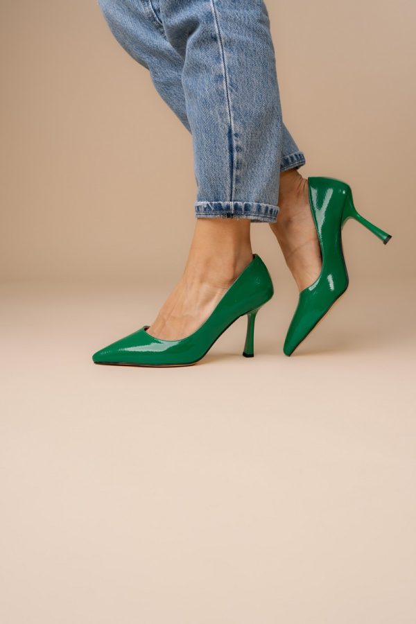 Pantofi Dama cu Toc varf ascutit Piele Eco Verde (BS8901AY2305431) 9