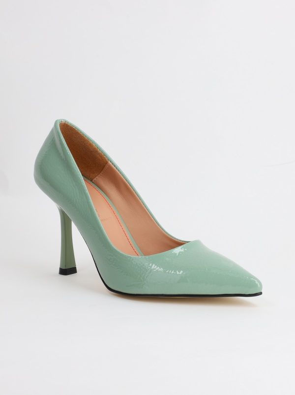 Pantofi Dama cu Toc varf ascutit Piele Eco Verde (BS8901AY2305437) 12