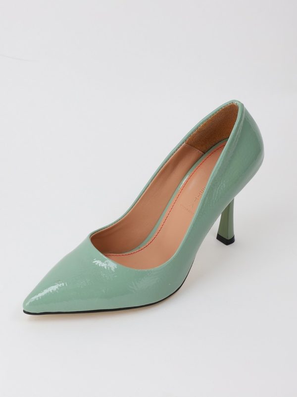 Pantofi Dama cu Toc varf ascutit Piele Eco Verde (BS8901AY2305437) 8
