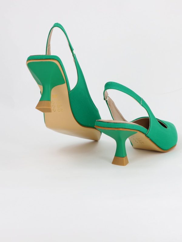 Pantofi Dama cu Toc varf ascutit Piele Eco Verde (BS8918AY2305442) 5