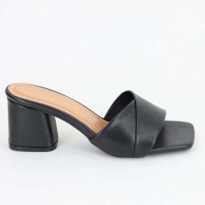Incaltaminte Dama - Saboti Dama toc gros Piele eco Negru (BS2055TR2305546)