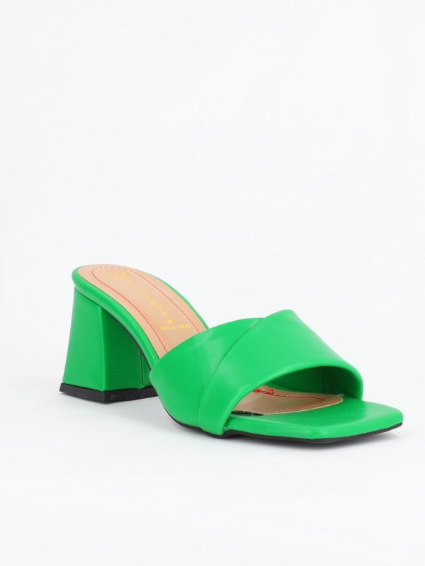 Saboti Dama toc gros Piele eco Verde (BS2055TR2305545) 6