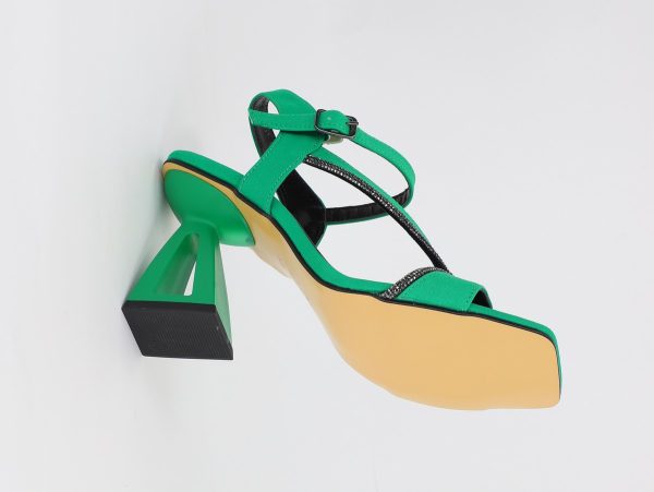 Sandale Dama cu Toc varf drept Piele Eco Verde (BS9058SN2305457) 8
