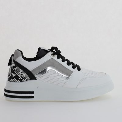 Pantofi sport dama design alb cu negru (BS209EV2307079)