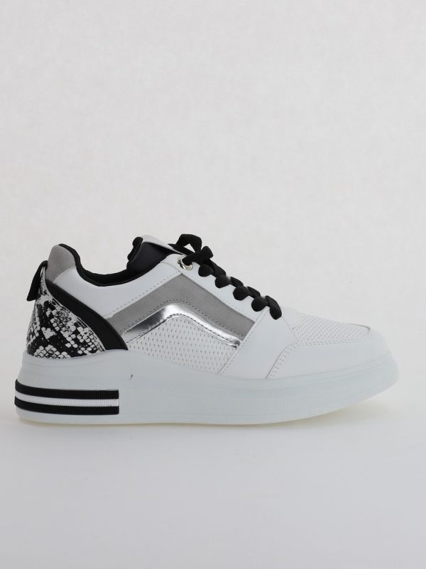 Pantofi sport dama design alb cu negru (BS209EV2307079) 5