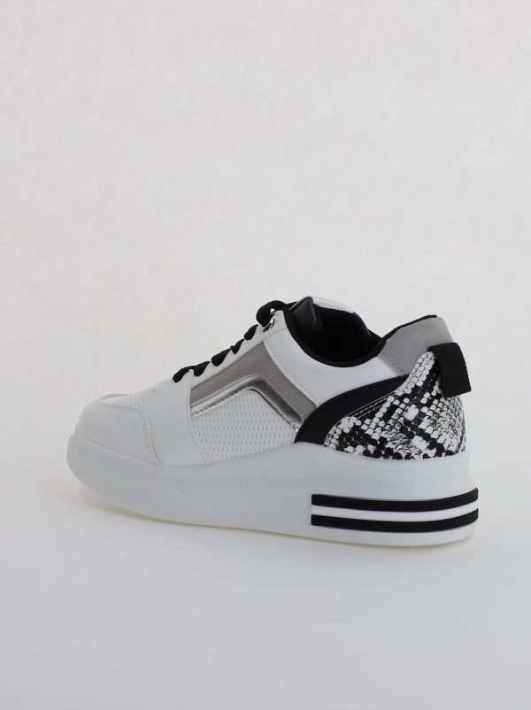 Pantofi sport dama design alb cu negru (BS209EV2307079) 7