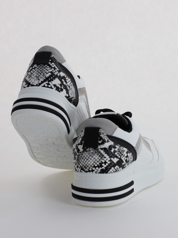 Pantofi sport dama design alb cu negru (BS209EV2307079) 8