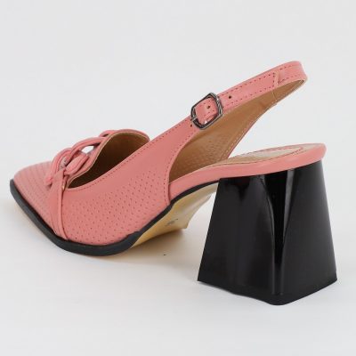 Pantofi Dama cu Toc Gros roz pudra BS740AY2306609