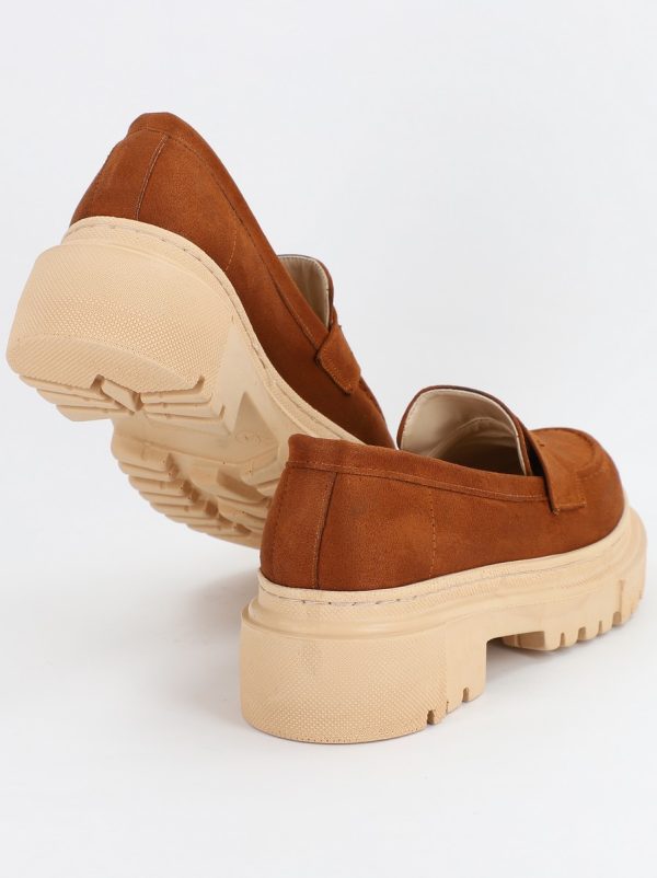 Pantofi Loafers Dama Piele Eco Maro mat Varf Rotund - BS200AY2307013 5