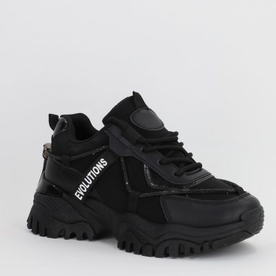 Pantofi Sport Dama - Pantofi sport dama cu banda cu pietricele negru (BS231EV2307122)