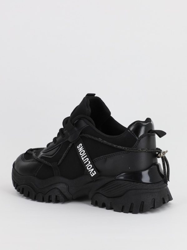 Pantofi sport dama cu banda cu pietricele negru (BS231EV2307122) 175