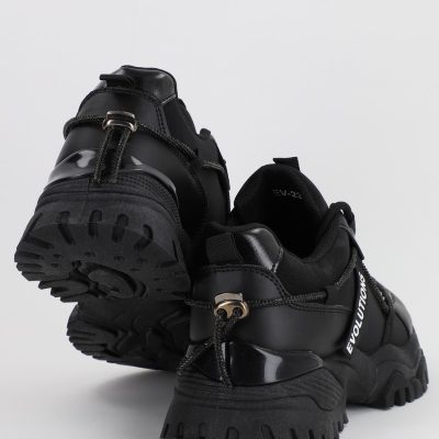 Pantofi sport dama cu banda cu pietricele negru (BS231EV2307122)