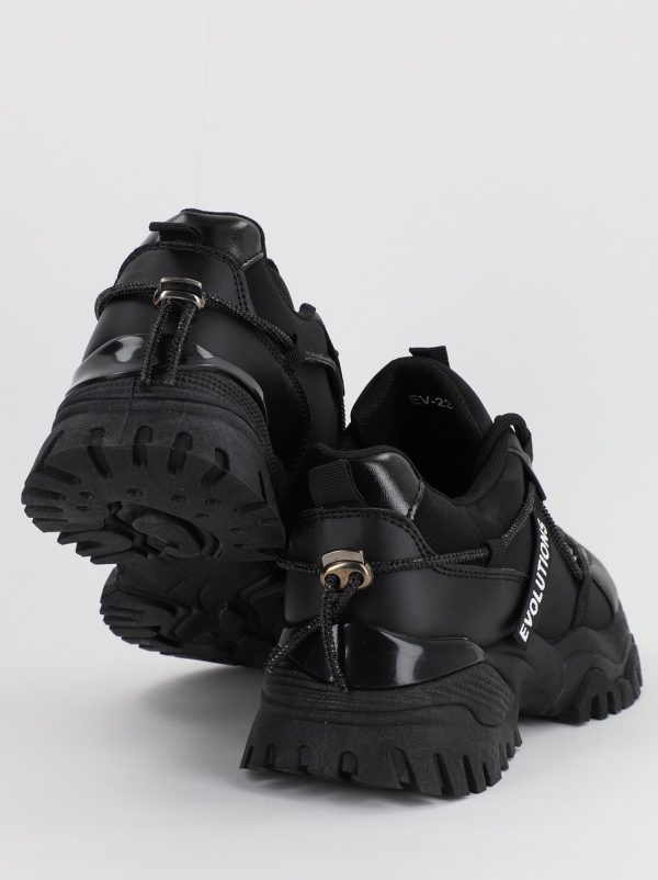 Pantofi sport dama cu banda cu pietricele negru (BS231EV2307122) 173