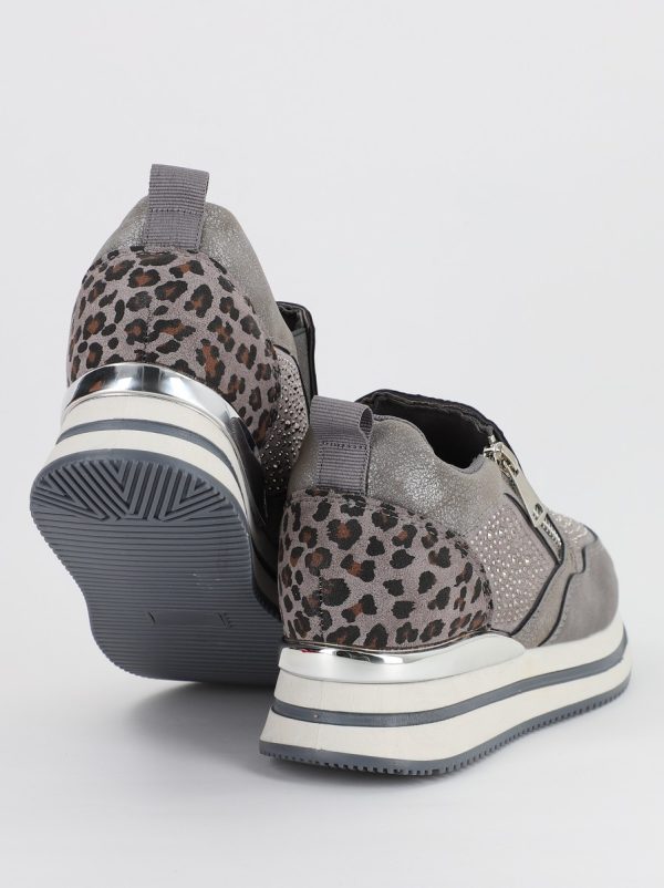 Pantofi sport dama cu cristale gri (BS202EV2307073) 5