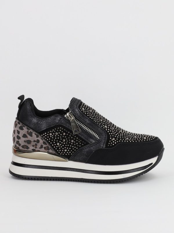 Pantofi sport dama cu cristale negru (BS202EV2307075) 5