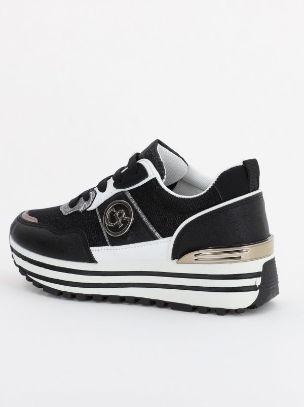 Pantofi sport dama cu elemente alb cu negru (BS2195Q2307162) 7
