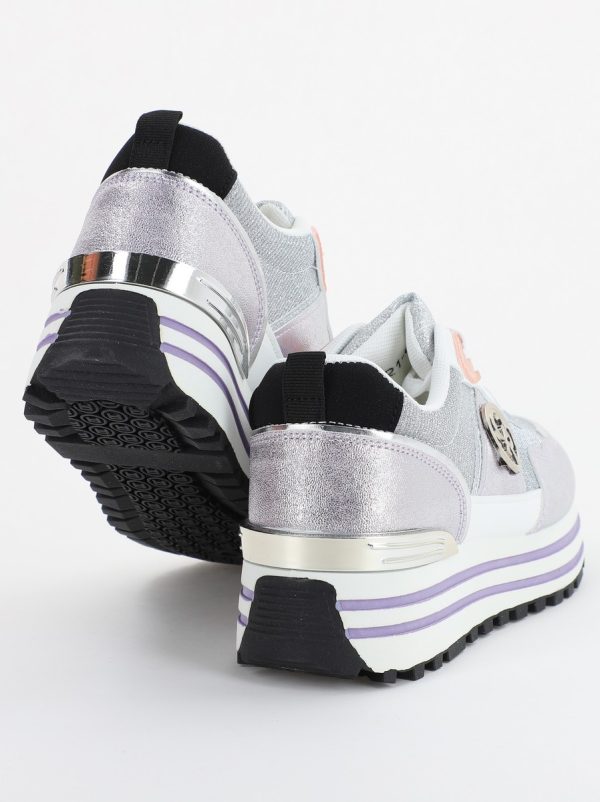 pantofi sport dama cu elemente alb cu argintiu bs2195q2307161 5