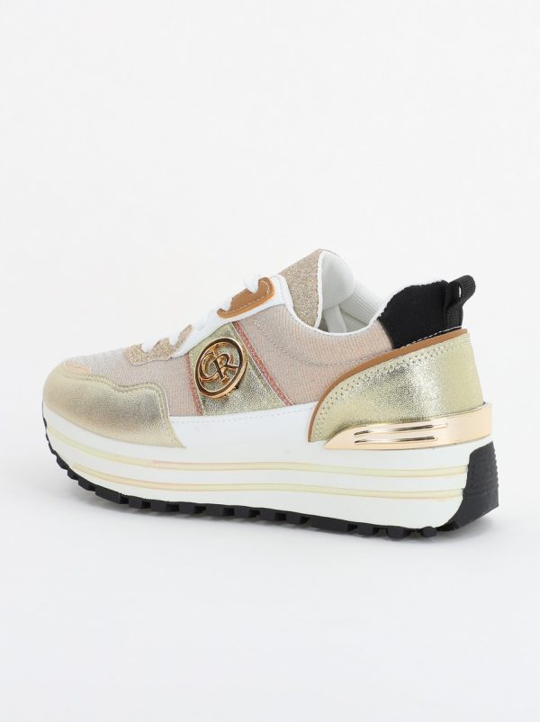 Pantofi sport dama cu elemente alb cu auriu (BS2195Q2307160) 7