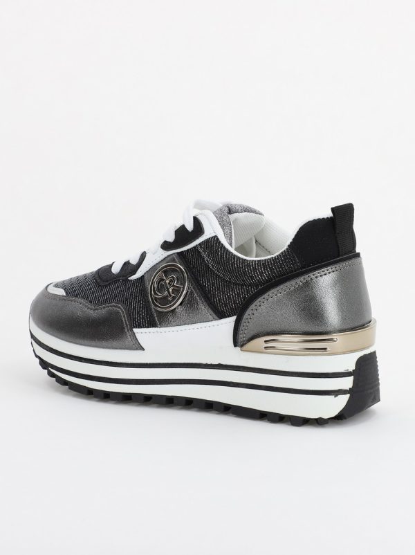 Pantofi sport dama cu elemente alb cu gri (BS2195Q2307159) 7