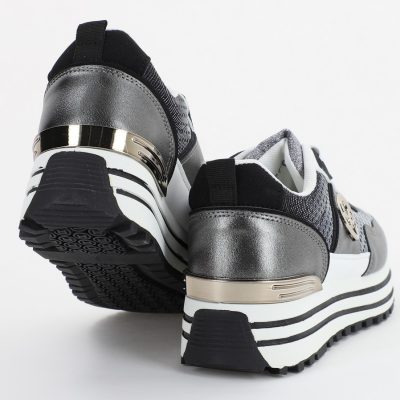 Pantofi sport dama cu elemente alb cu gri (BS2195Q2307159)