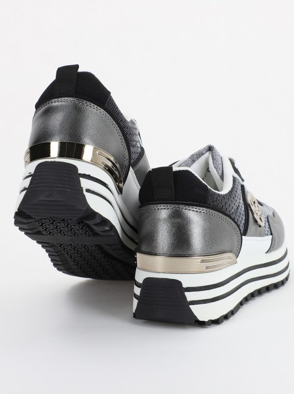 Pantofi sport dama cu elemente alb cu gri (BS2195Q2307159) 5