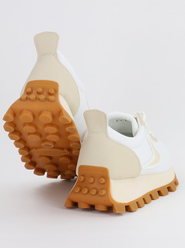 Pantofi sport dama cu elemente design bej cu alb (BS216EV2307090) 4