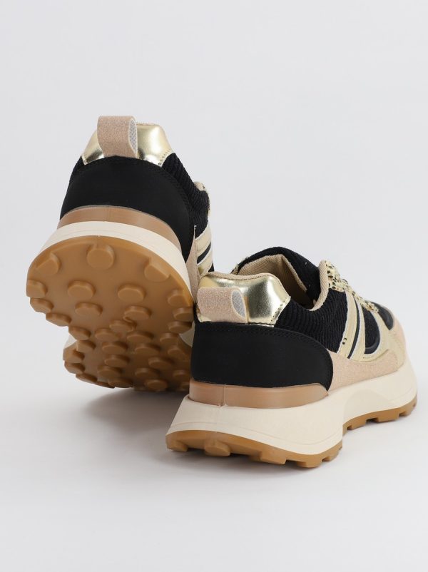 Pantofi sport dama cu elemente design negru cu auriu(BS301A2307181) 5
