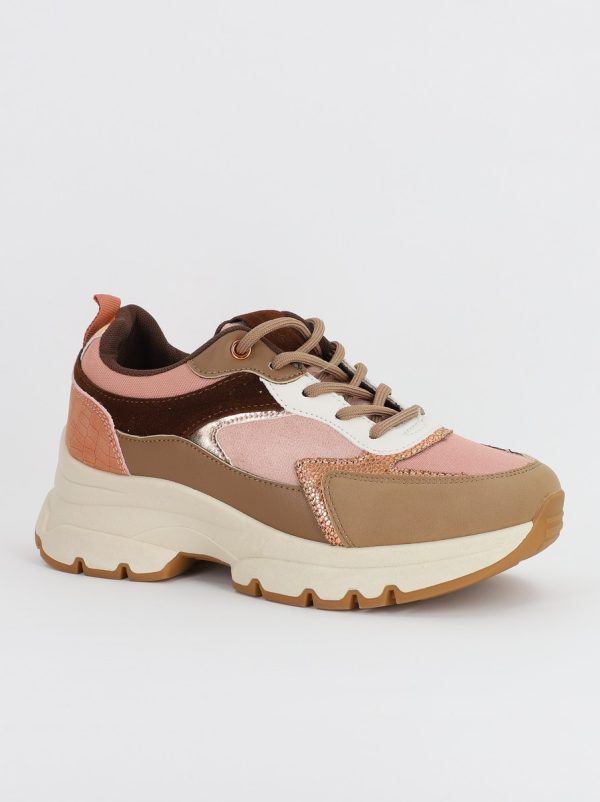 Pantofi Sport Dama - Pantofi sport dama cu elemente design roz(BS211EV2307082)